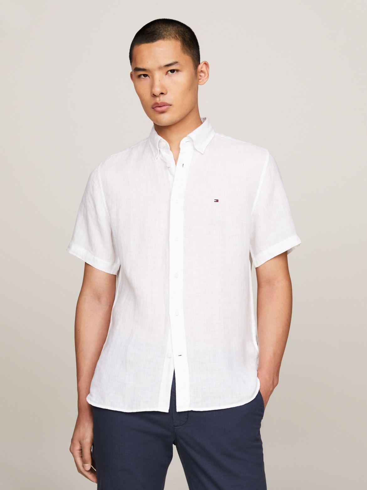 Tommy Hilfiger Men's Regular Fit Linen Short-Sleeve Shirt Product Image