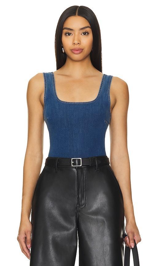 Do It All Denim Squareneck Bodysuit Product Image