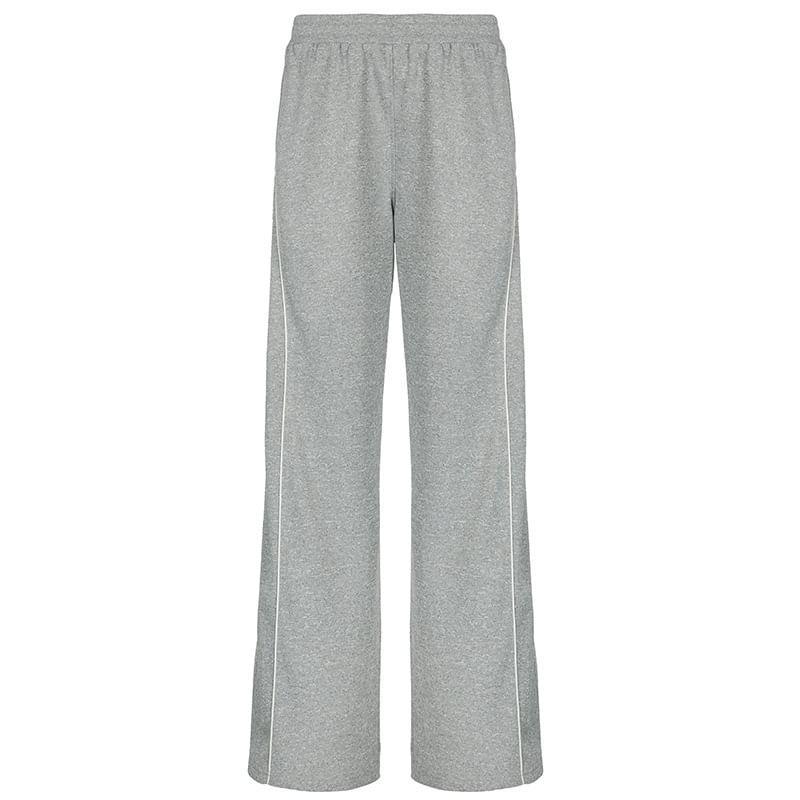 Low Rise Plain Loose-Fit Wide-Leg Sweatpants Product Image