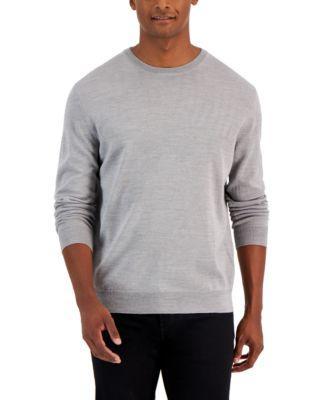 Club Room Mens Solid Crew Neck Merino Wool Blend Sweater, Created for Macys Product Image