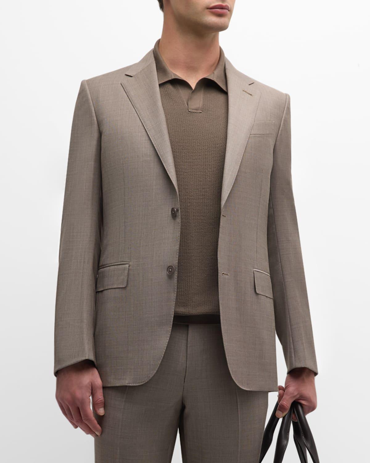 Mens Wool Sharkskin Suit Product Image