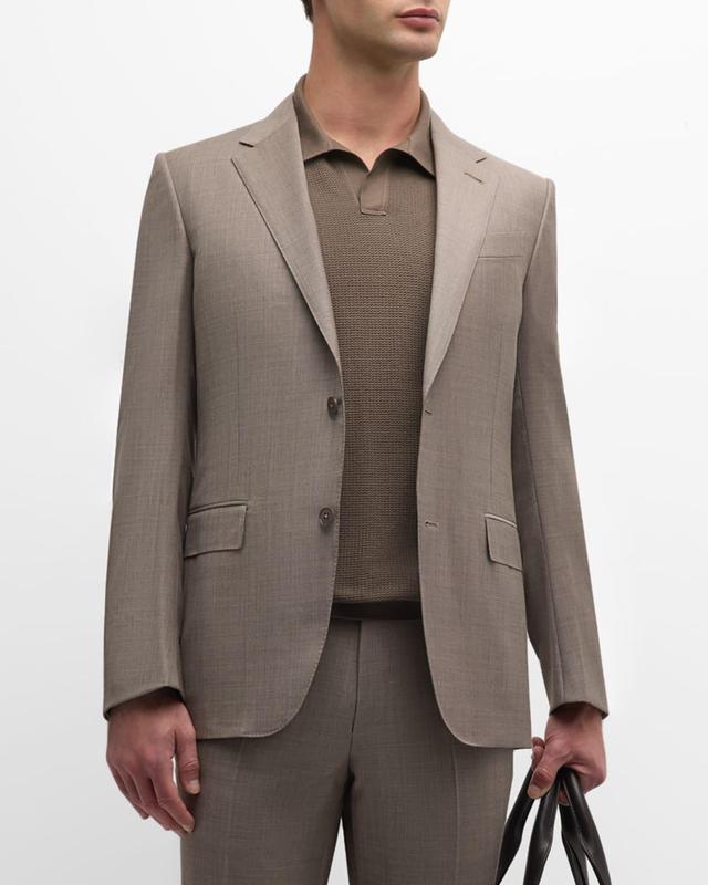 Mens Wool Sharkskin Suit Product Image