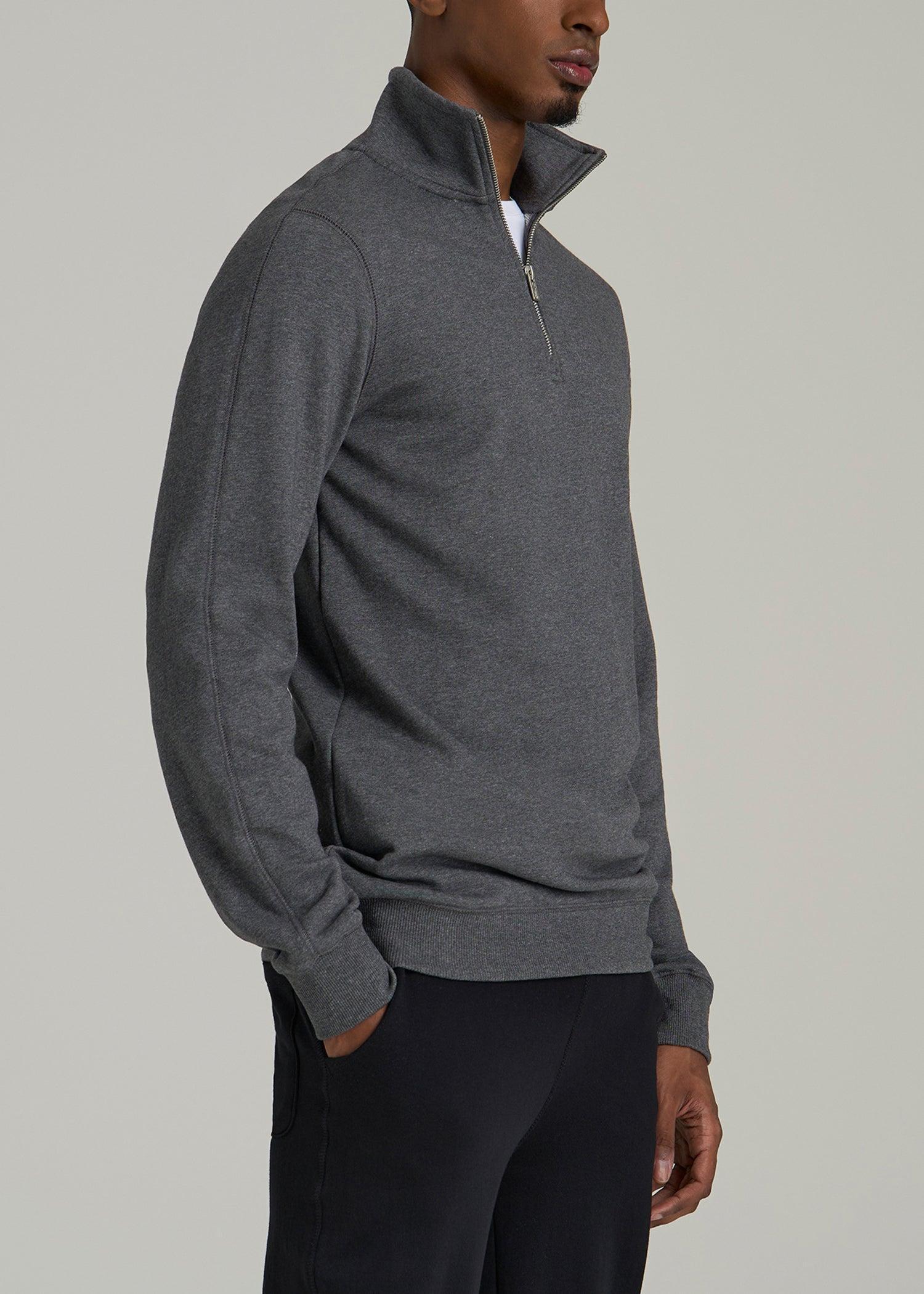 Wearever 2.0 French Terry Quarter-Zip Tall Men's Sweatshirt in Charcoal Mix Male Product Image