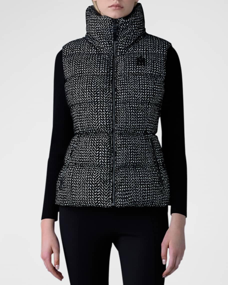 Chaya Flocked Chevron Houndstooth Light Down Vest Product Image