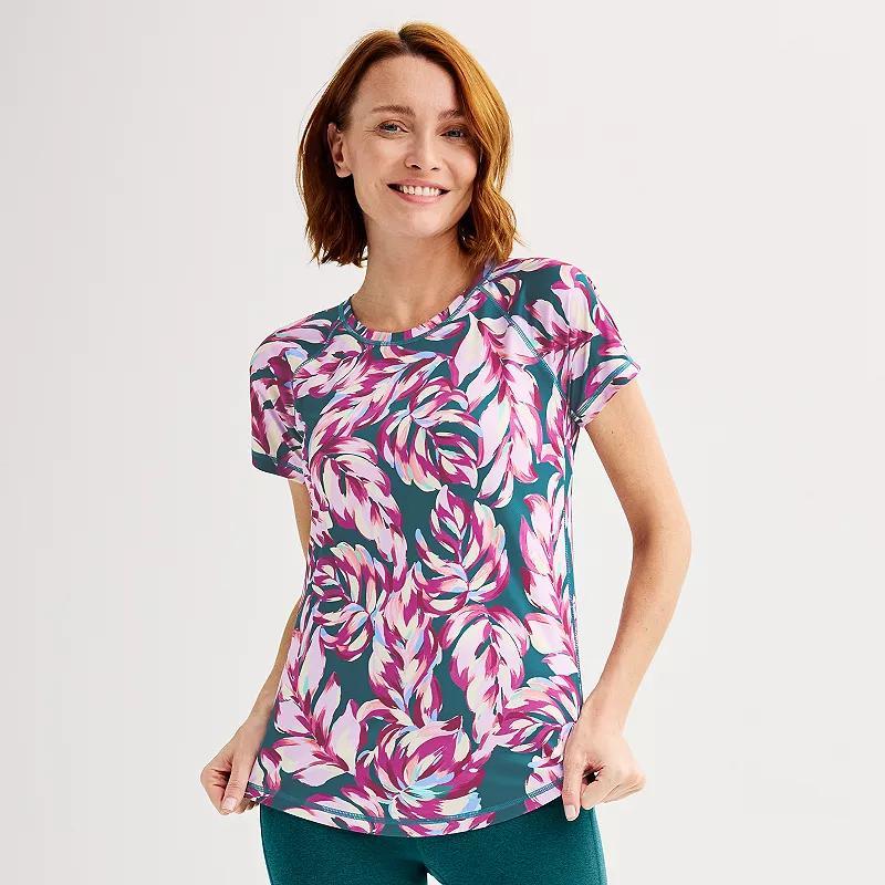 Womens Tek Gear Performance Dry Tek Tee Blue Foliage Product Image