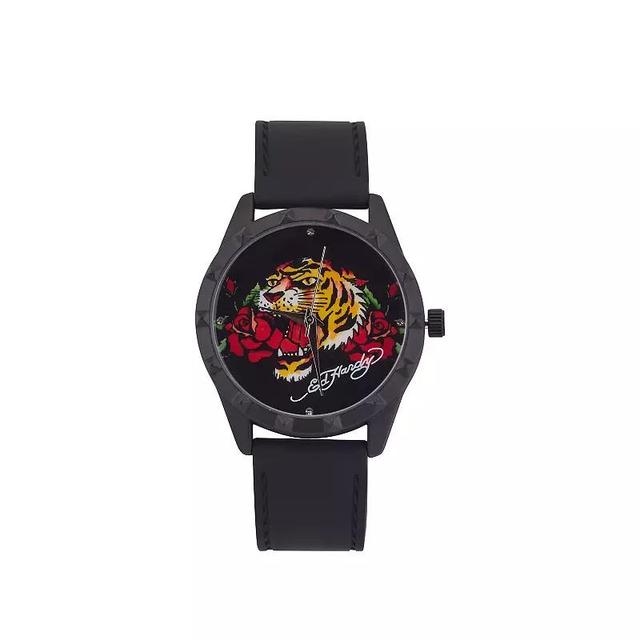 Ed Hardy Womens Tiger Dial Black Silicone Strap Watch Product Image