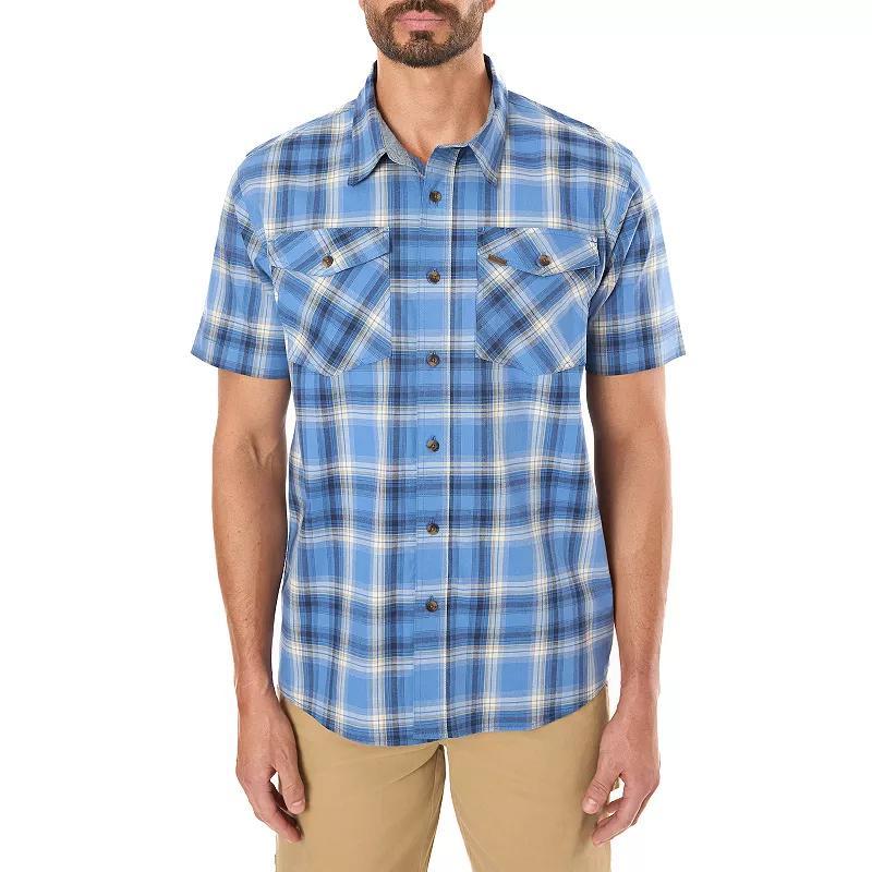 Mens Smiths Workwear Plaid Stretch Button-Down Shirt Light Blue Product Image