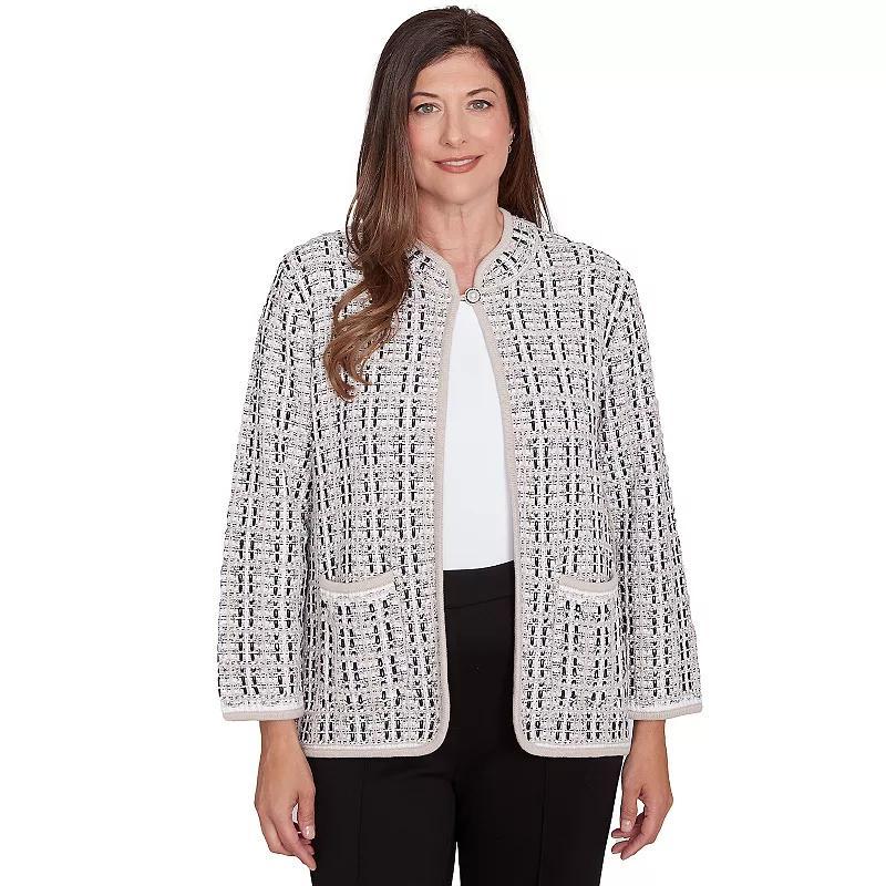 Womens Alfred Dunner Textured Collared Knit Jacket product image