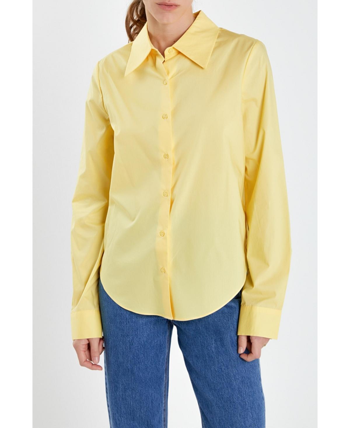 Womens Accent Collar Poplin Dress Shirt Product Image