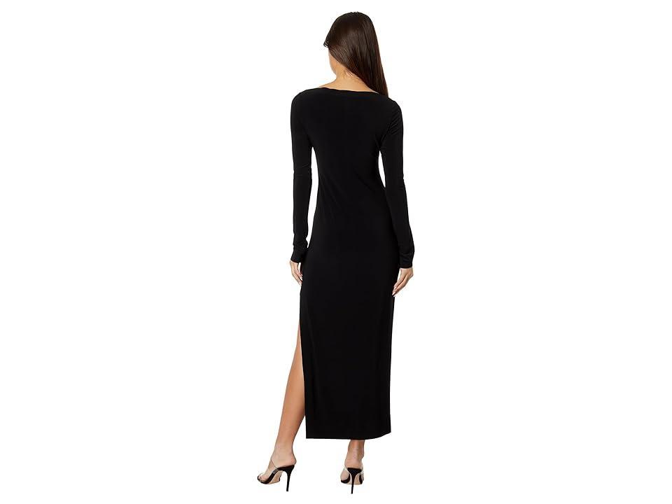 Norma Kamali Belted Long Sleeve Asymmetric Gown Product Image