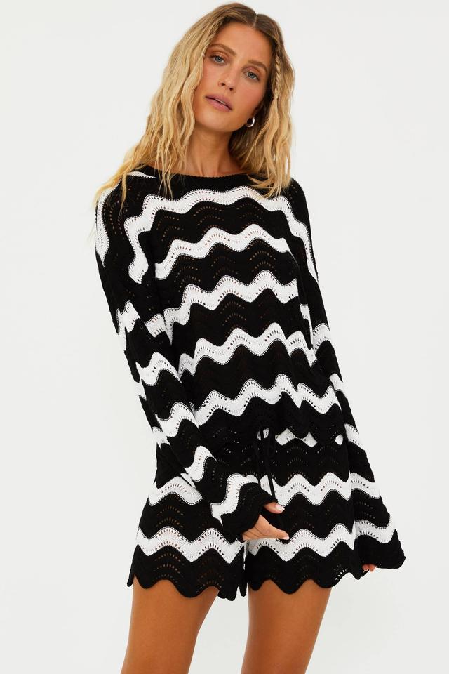 Beach Sweater Black & White Tides Product Image