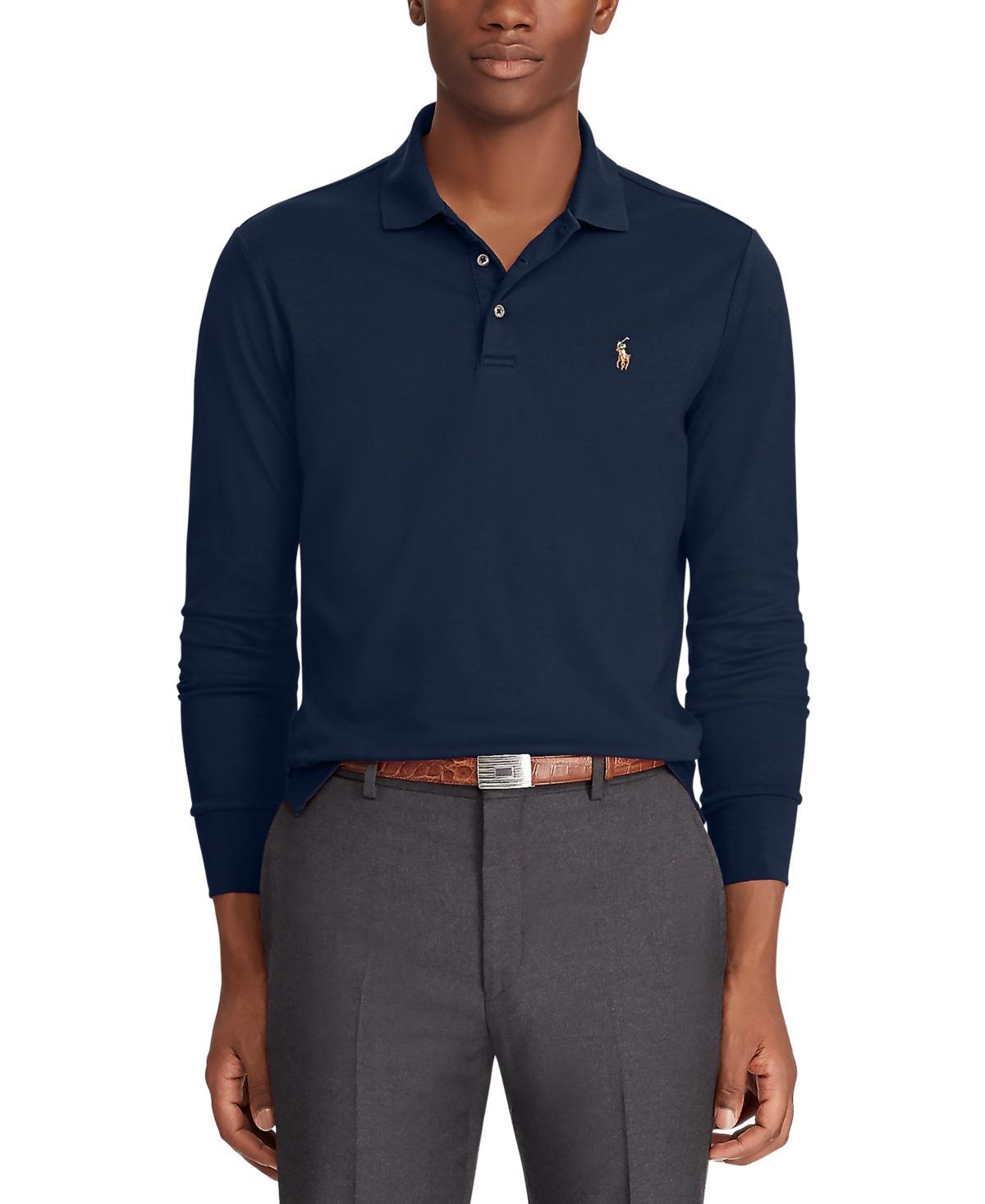 Polo Ralph Lauren Mens Big & Tall Soft Cotton Long-Sleeve Polo Shirt Product Image