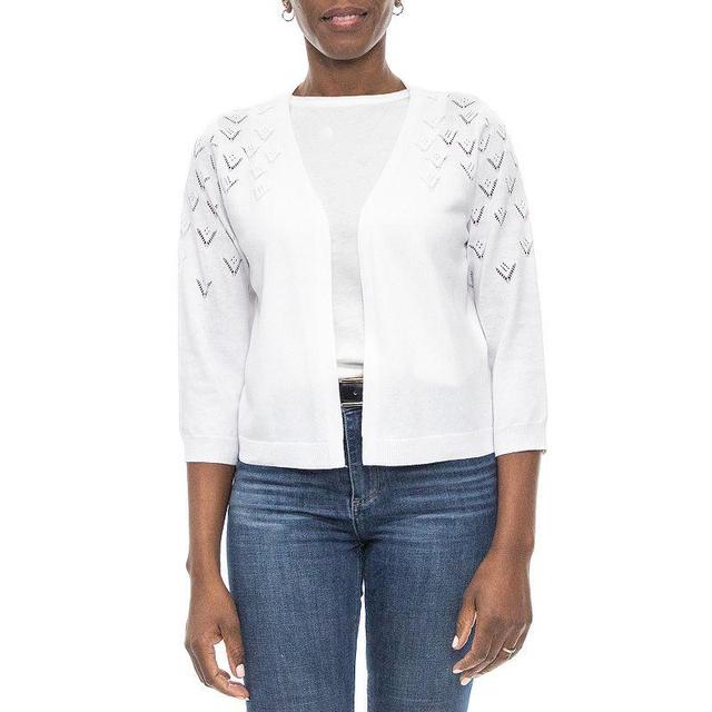 Womens Nina Leonard Pointelle Bolero Jacket Product Image