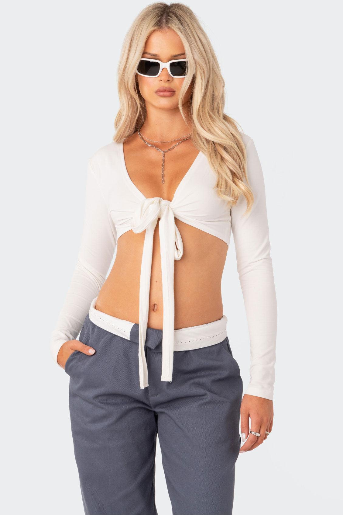 Layla Wrap Crop Top Product Image