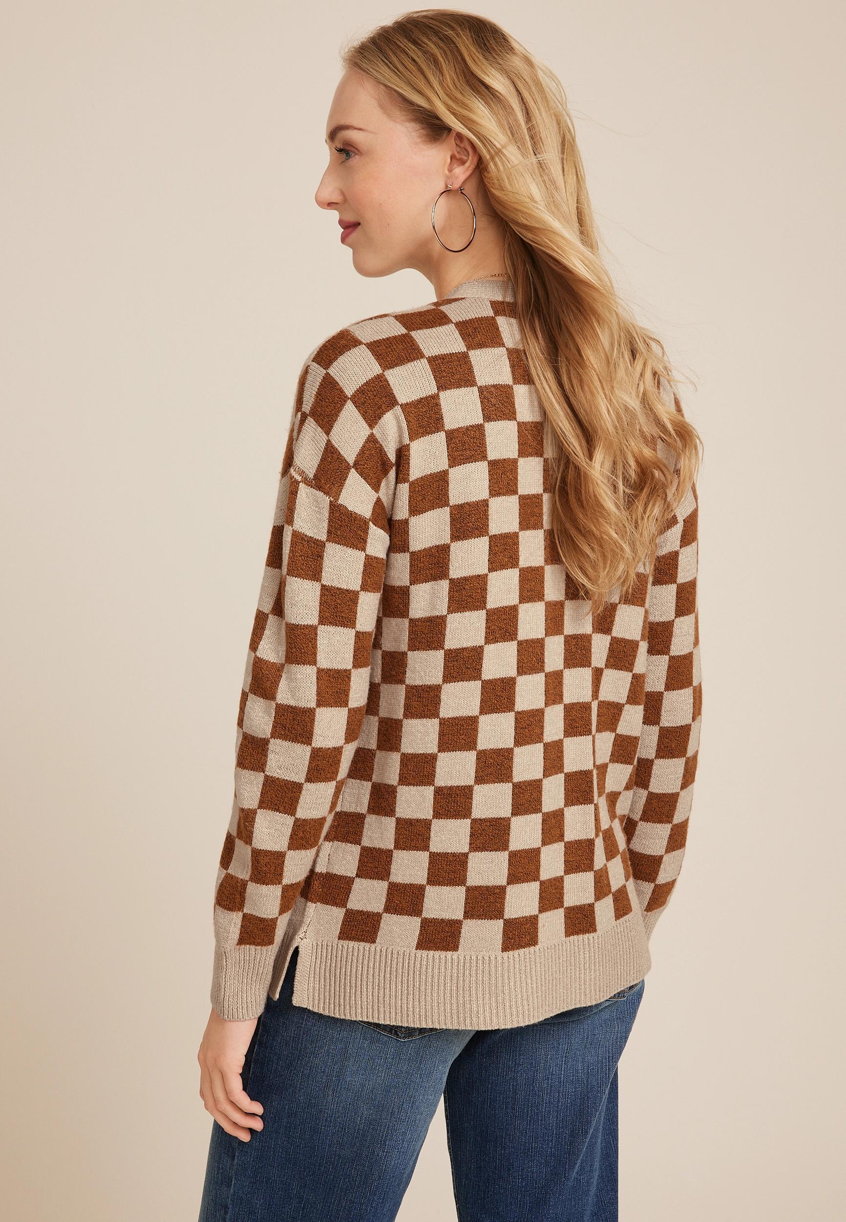 Checkered Cardigan Product Image