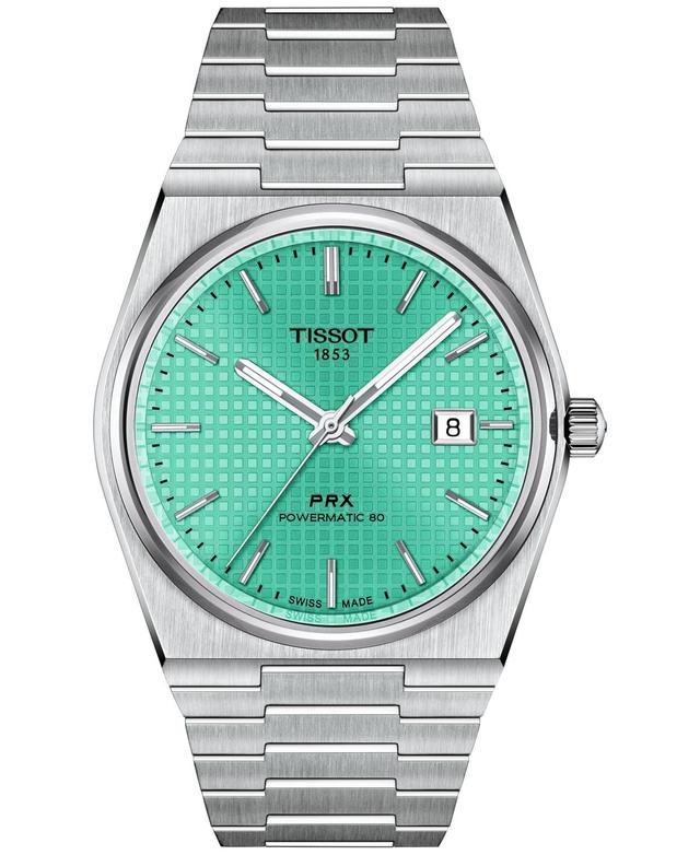 Tissot Mens Swiss Automatic Prx Powermatic 80 Stainless Steel Bracelet Watch 40mm Product Image