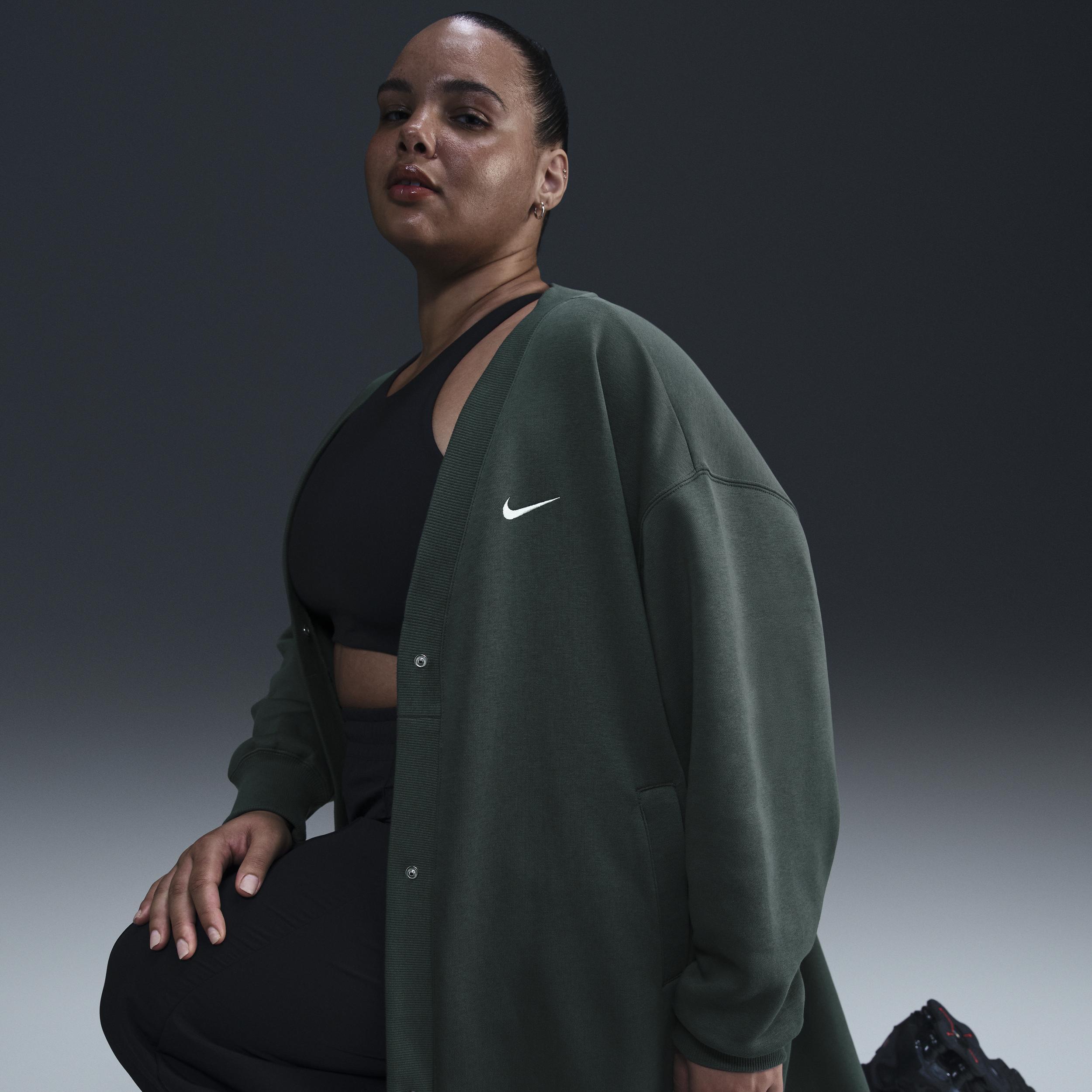 Women's Nike Sportswear Phoenix Fleece Oversized Long Cardigan (Plus Size) Product Image