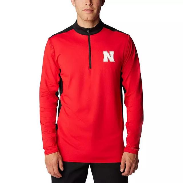 Mens Columbia Scarlet Nebraska Huskers Tech Trail Omni-Shade Quarter-Zip Top Product Image