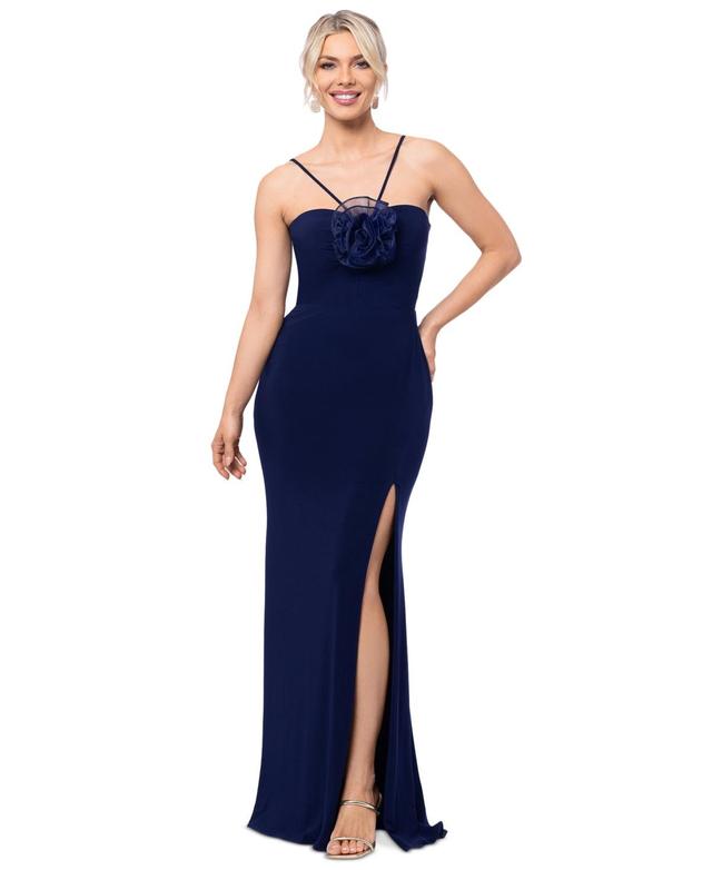 Xscape Womens Rosette Halter Gown Product Image