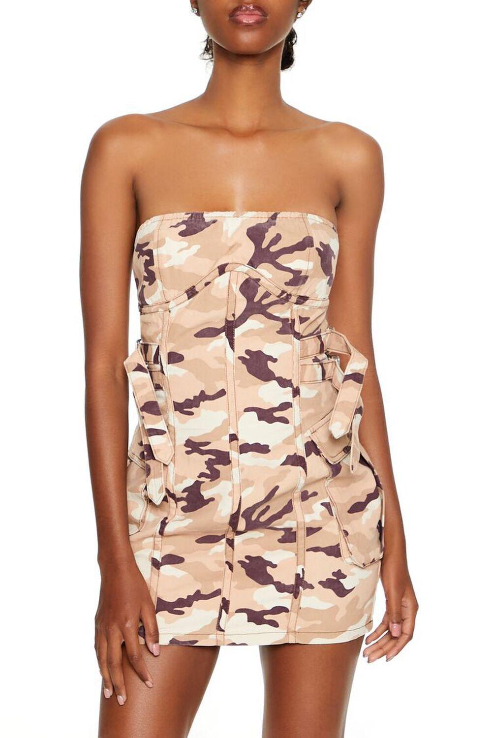 Camo Bustier Tube Mini Dress | Forever 21 Product Image