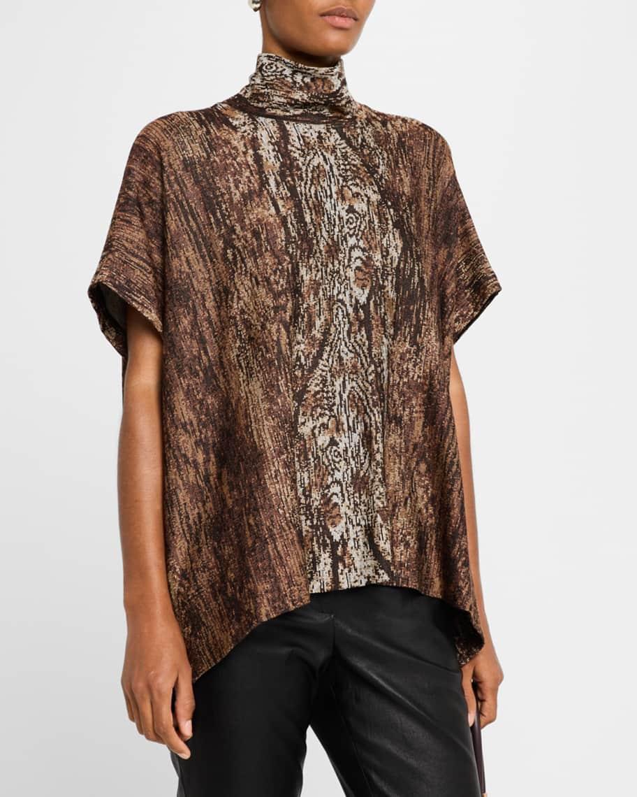 Woodgrain Turtleneck Caftan Top Product Image