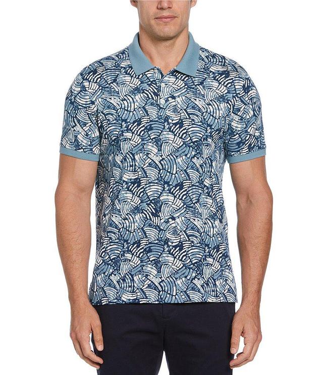 Perry Ellis Printed Interlock Short Sleeve Polo Shirt Product Image