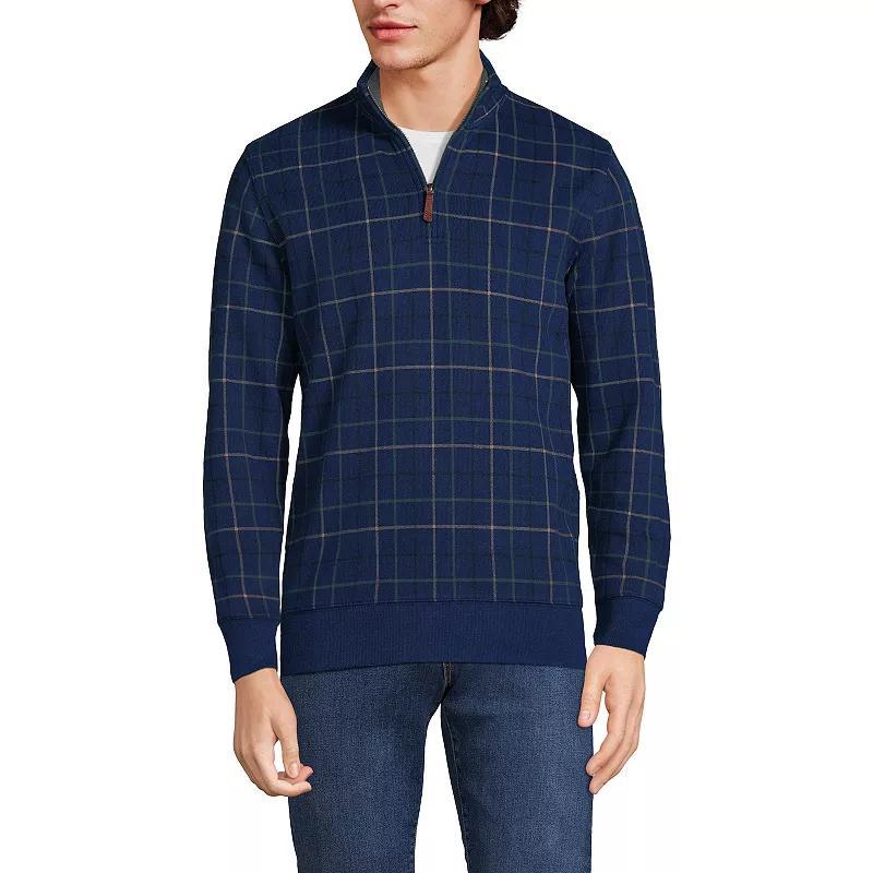 Big & Tall Lands End Bedford Classic-Fit Ribbed Quarter-Zip Sweater, Mens Radiant Blue Product Image