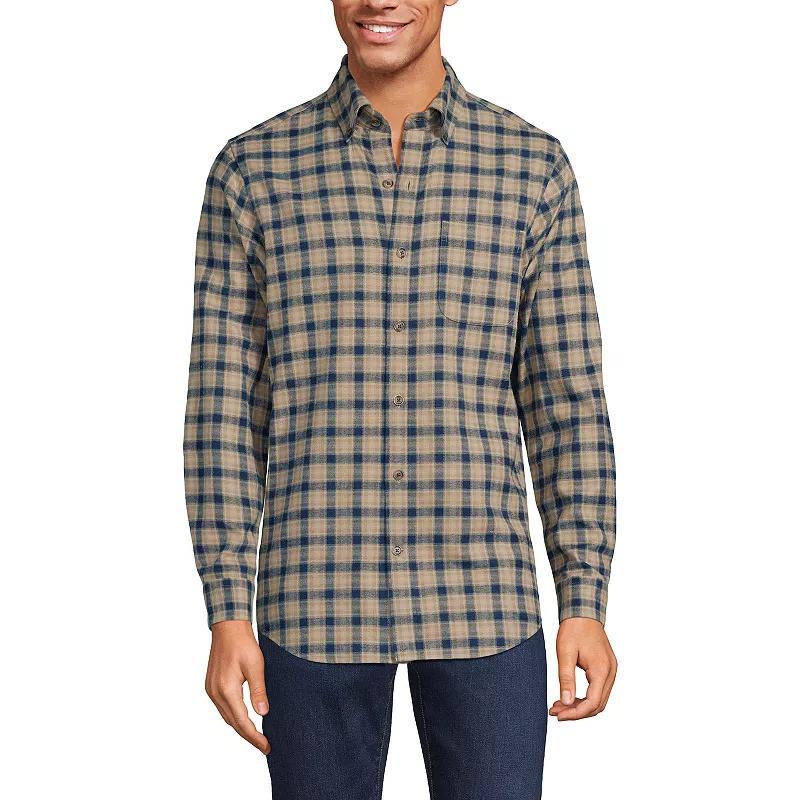 Mens Lands End Traditional-Fit Flagship Flannel Shirt Product Image