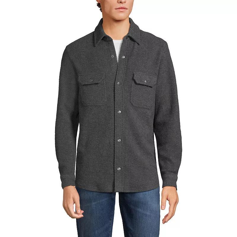 Mens Lands End Long Sleeve Textured Terry Overshirt Product Image