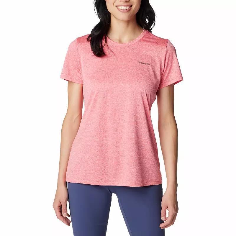 Womens Columbia Hike Crewneck Active Tee Aquamarine Grey product image