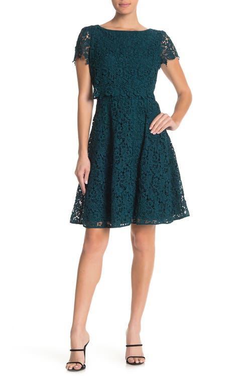 Shani Popover Lace Fit & Flare Dress Product Image