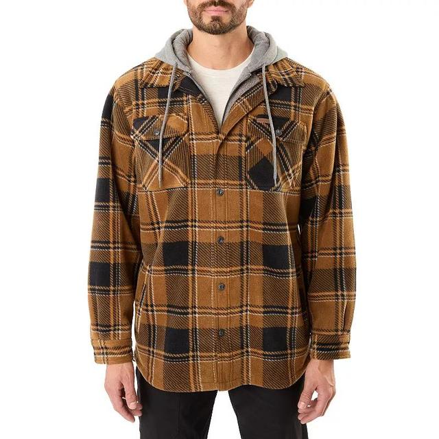 Mens Smiths Workwear Plaid Sherpa-Lined Microfleece Hooded Shirt Jacket Product Image