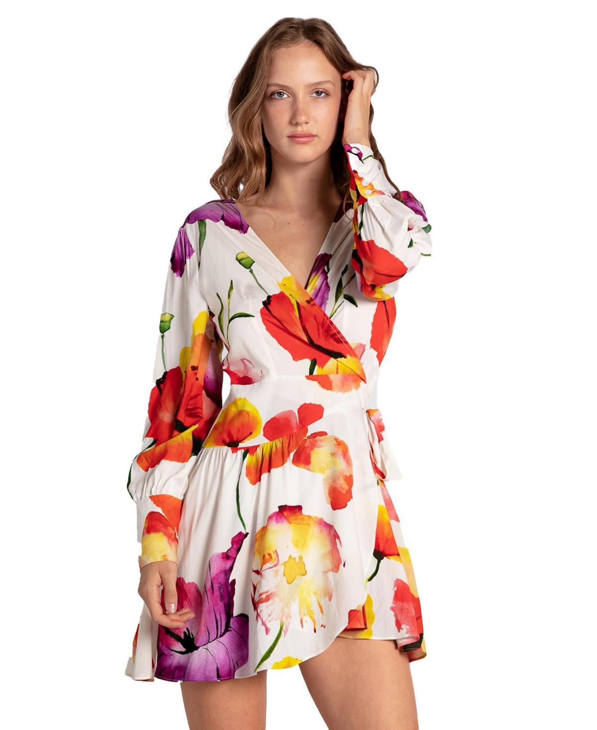 Belle & Bloom Womens The Dancer Longsleeve Mini Wrap Dress Product Image