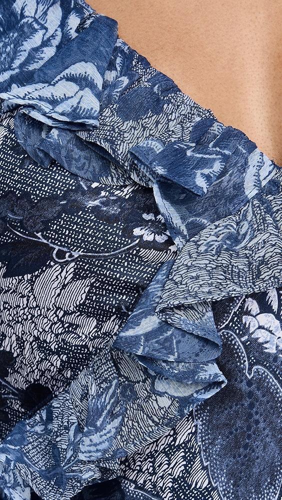 Cinq à Sept Indigo Floral Ora Dress | Shopbop Product Image