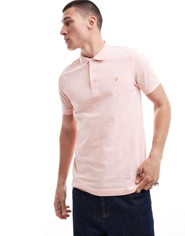 Farah short sleeve polo shirt in pink Product Image