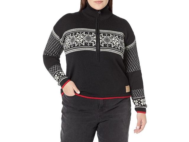 Dale of Norway Elis Sweater (Black Off-White Smoke Raspberry) Women's Clothing Product Image