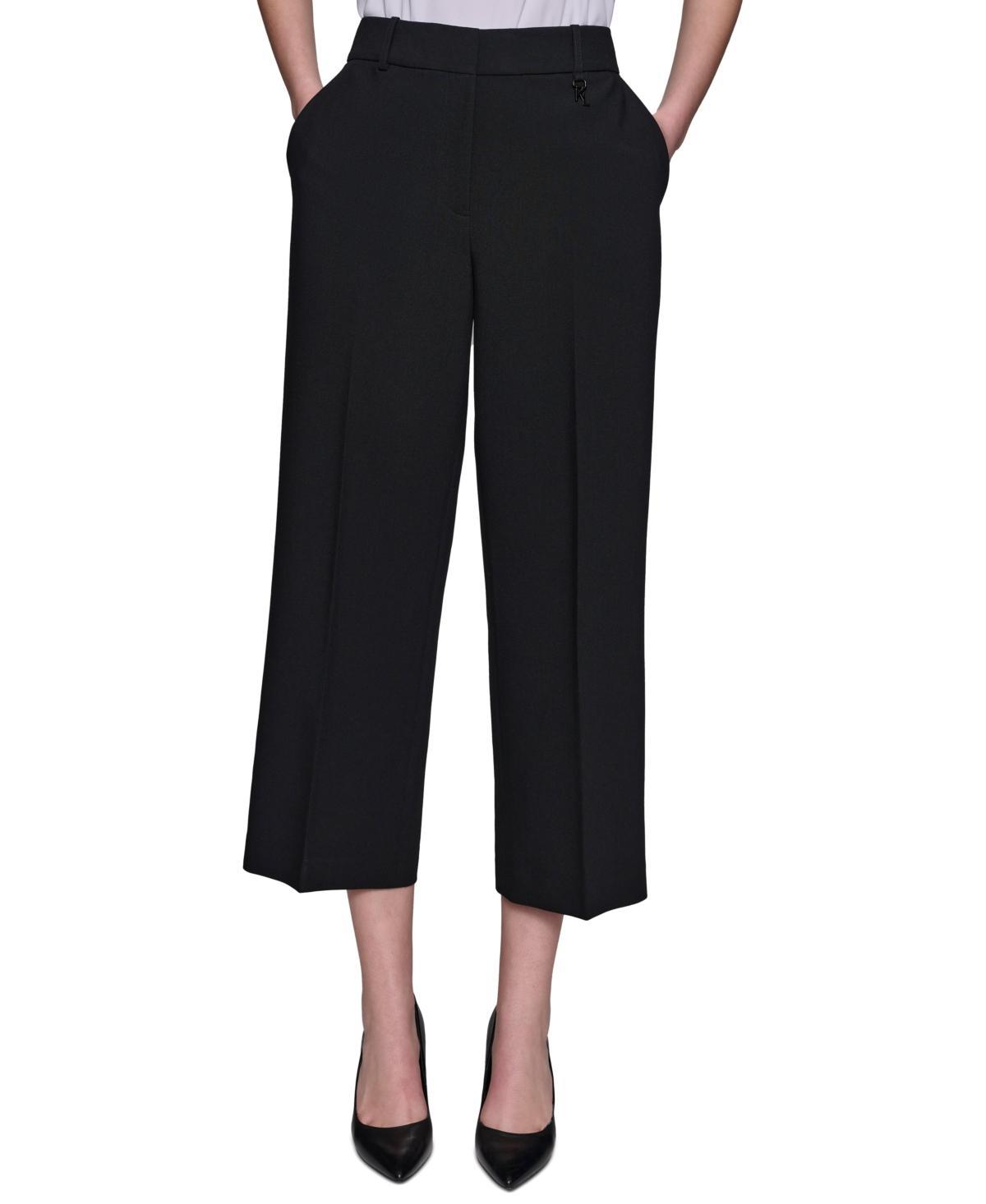 Karl Lagerfeld Women's Mid-Rise Cropped Wide-Leg Pants  product image