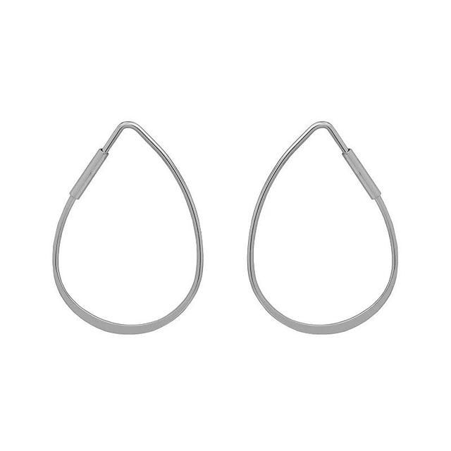 Emberly Silver Tone Teardrop Geometric Hoop Earrings, Womens Product Image