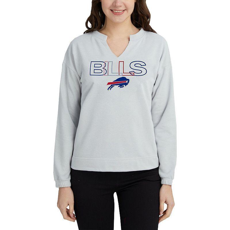 Womens Concepts Sport Gray Buffalo Bills Sunray Notch Neck Long Sleeve T-Shirt Product Image