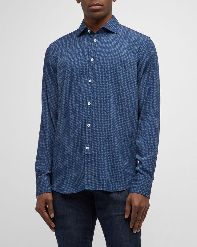 Mens Check-Printed Sport Shirt Product Image