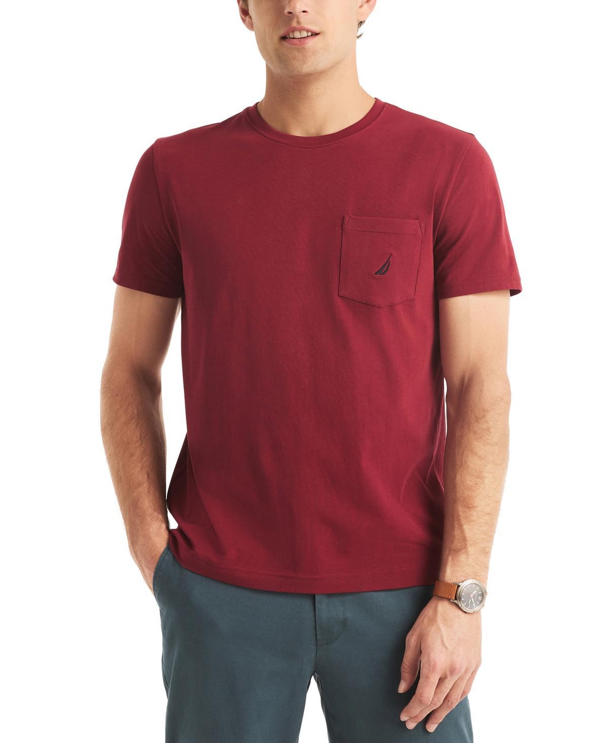 Nautica Mens Classic-Fit Solid Crew Neck Pocket T-Shirt Product Image