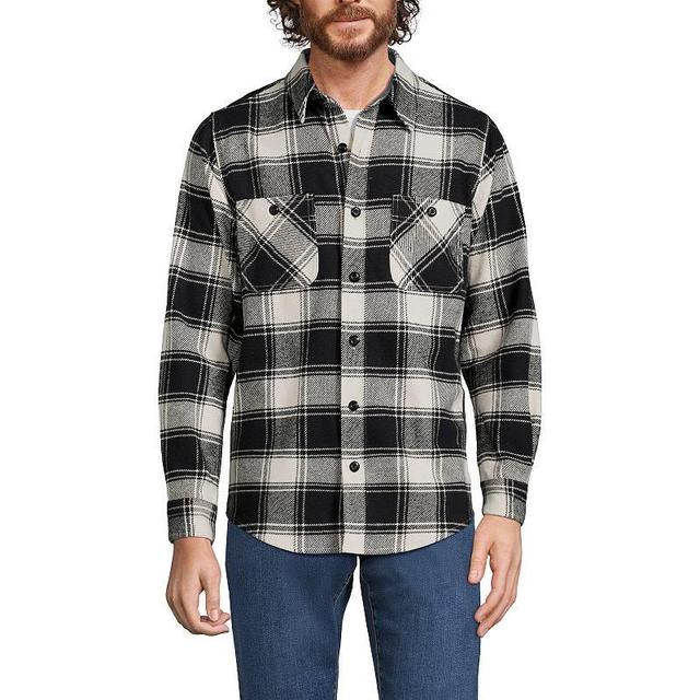 Big & Tall Lands End Traditional-Fit Rugged Flannel Button-Down Shirt, Mens Product Image