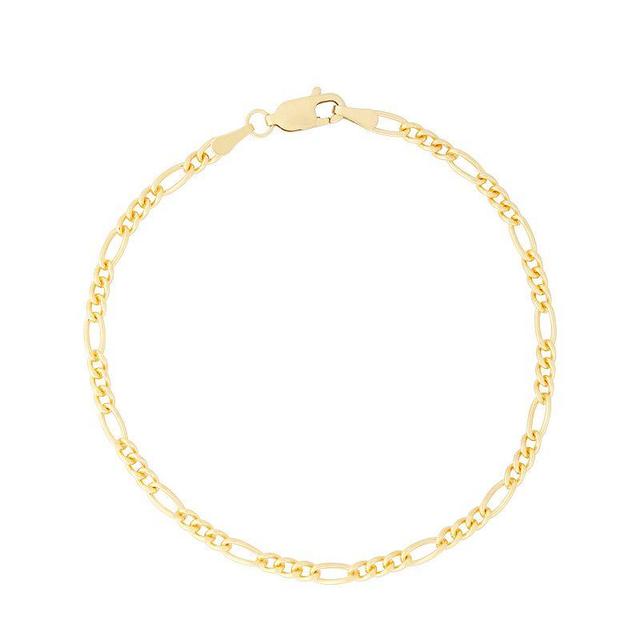 Jordan Blue 14k Gold Filled 2.9 mm Figaro Chain Bracelet, Womens Product Image