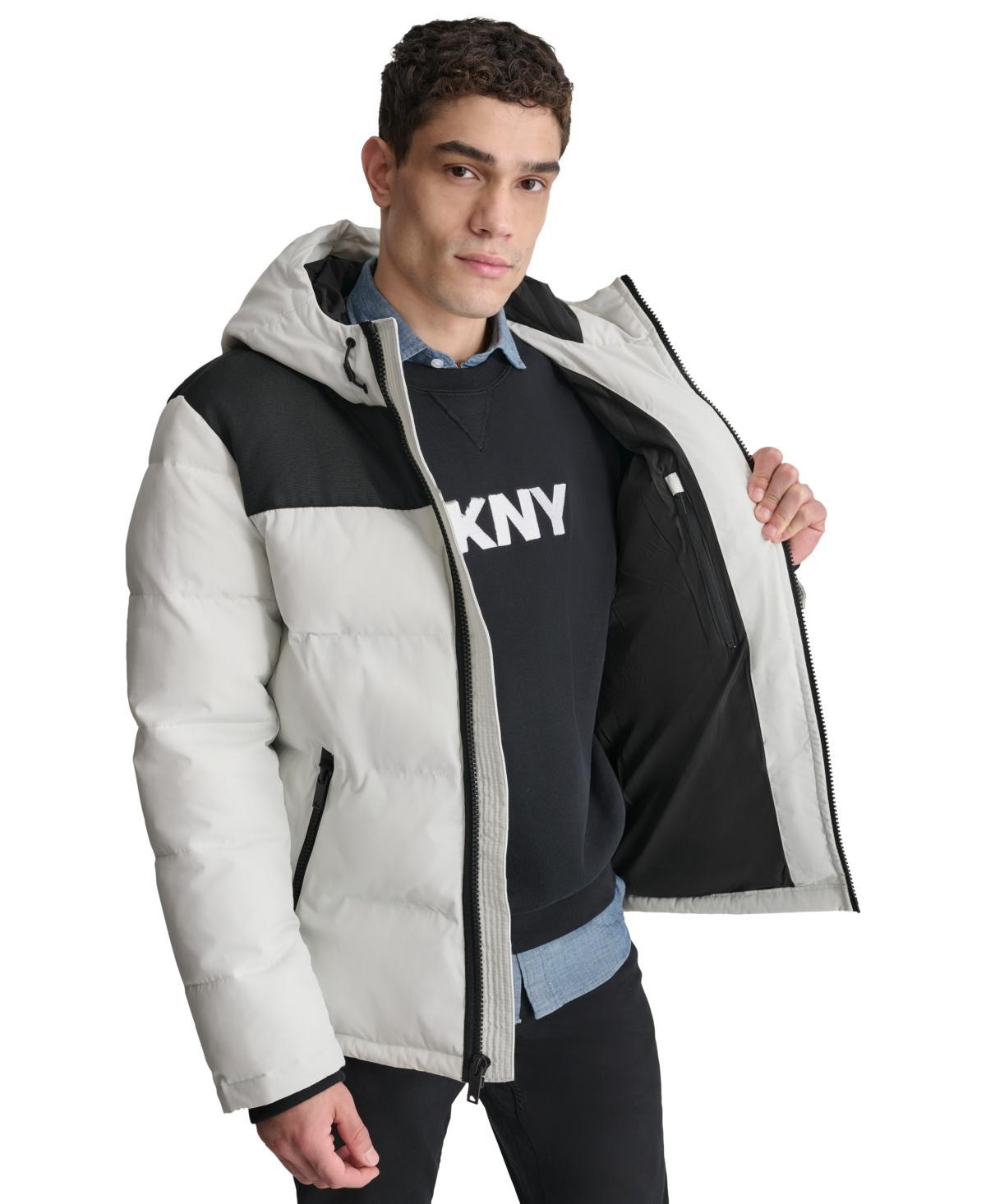 Dkny Mens Mixed-Media Puffer Coat, Created for Macys Product Image