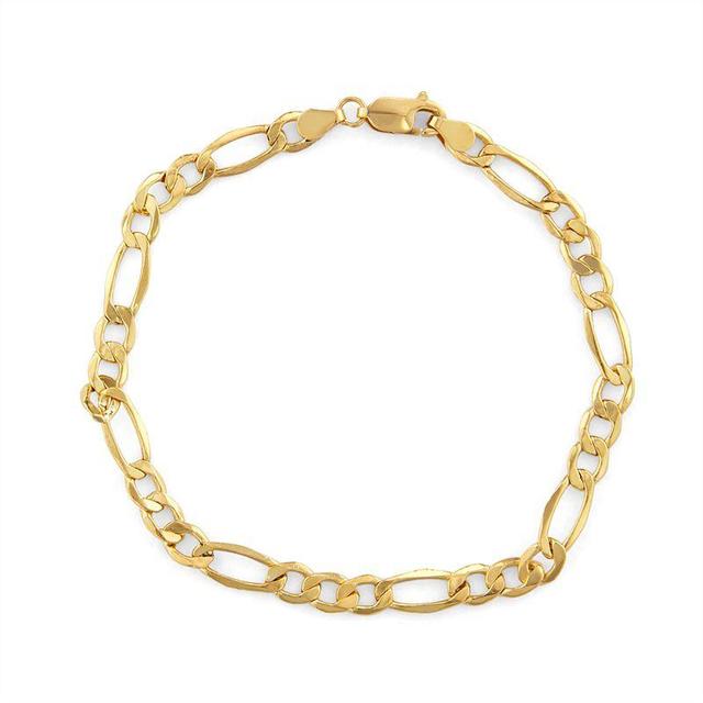 Mens 14k Gold Figaro Chain Bracelet Yellow Product Image