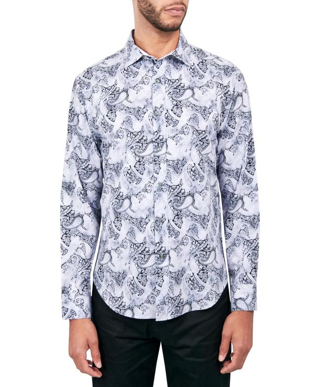 Society of Threads Mens Regular-Fit Non-Iron Performance Stretch Paisley Button-Down Shirt Product Image