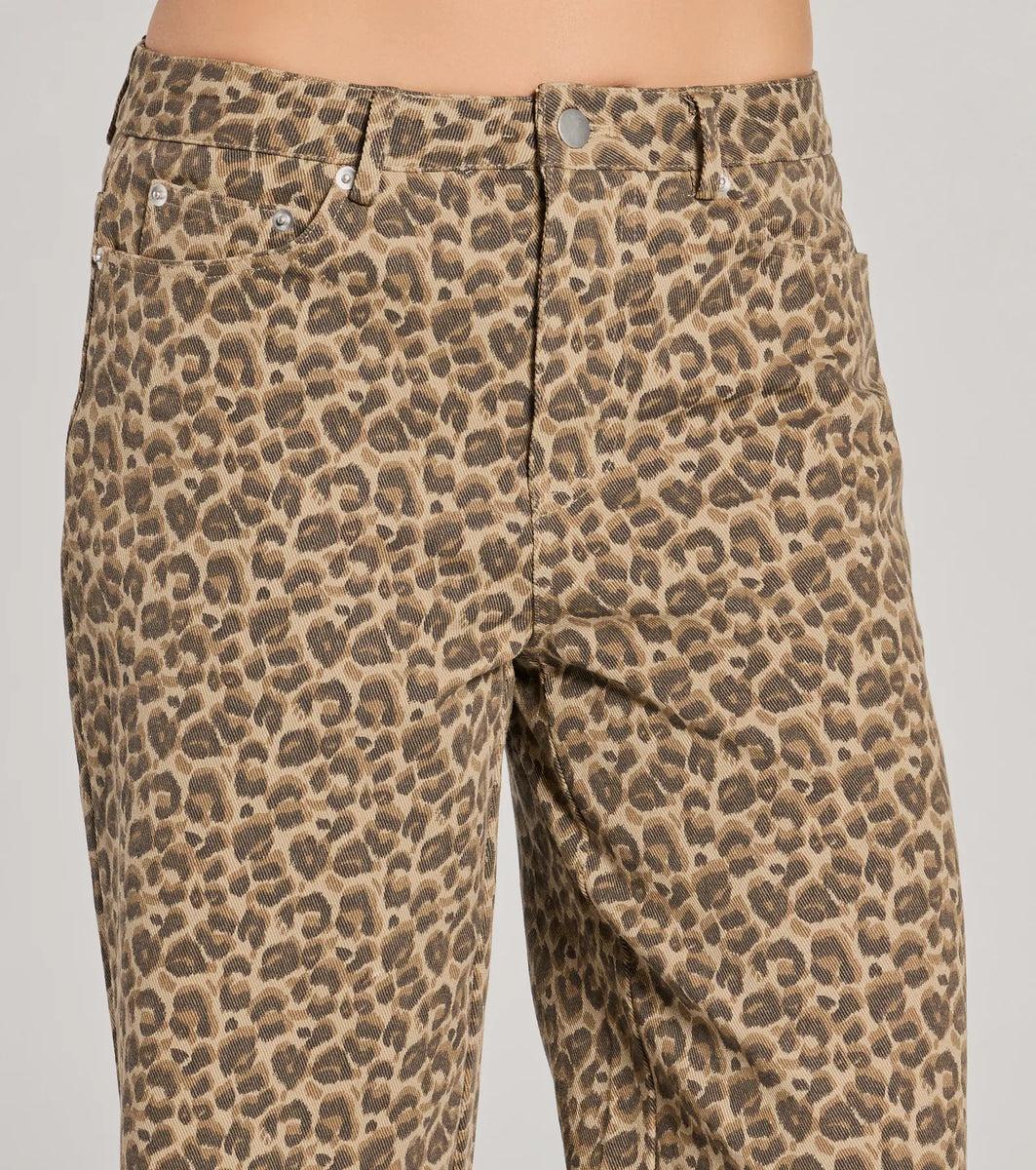 Wildly Chic Mid-Rise Leopard Print Baggy Pants Product Image