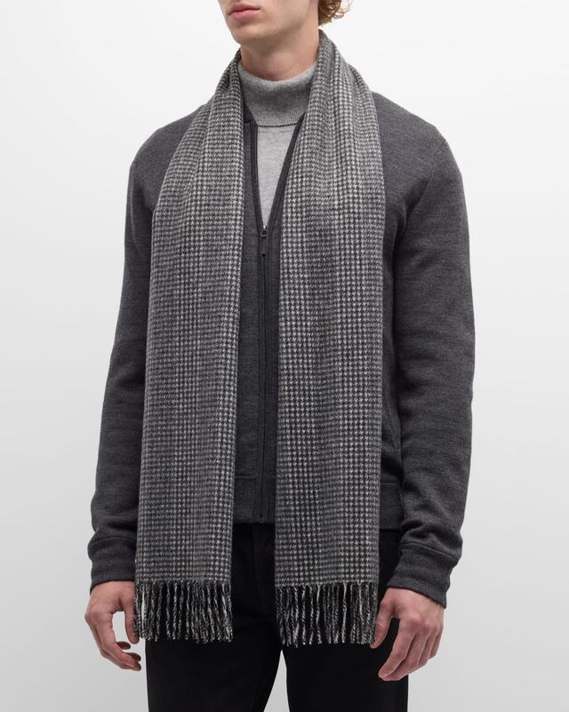 Mens Cashmere Houndstooth Scarf Product Image