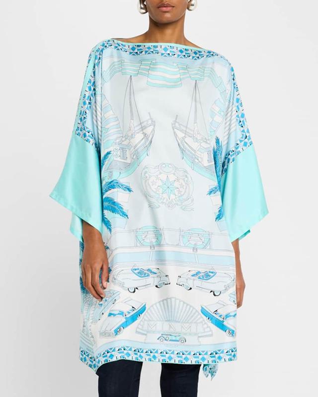 Hand-Printed Silk Kaftan Product Image