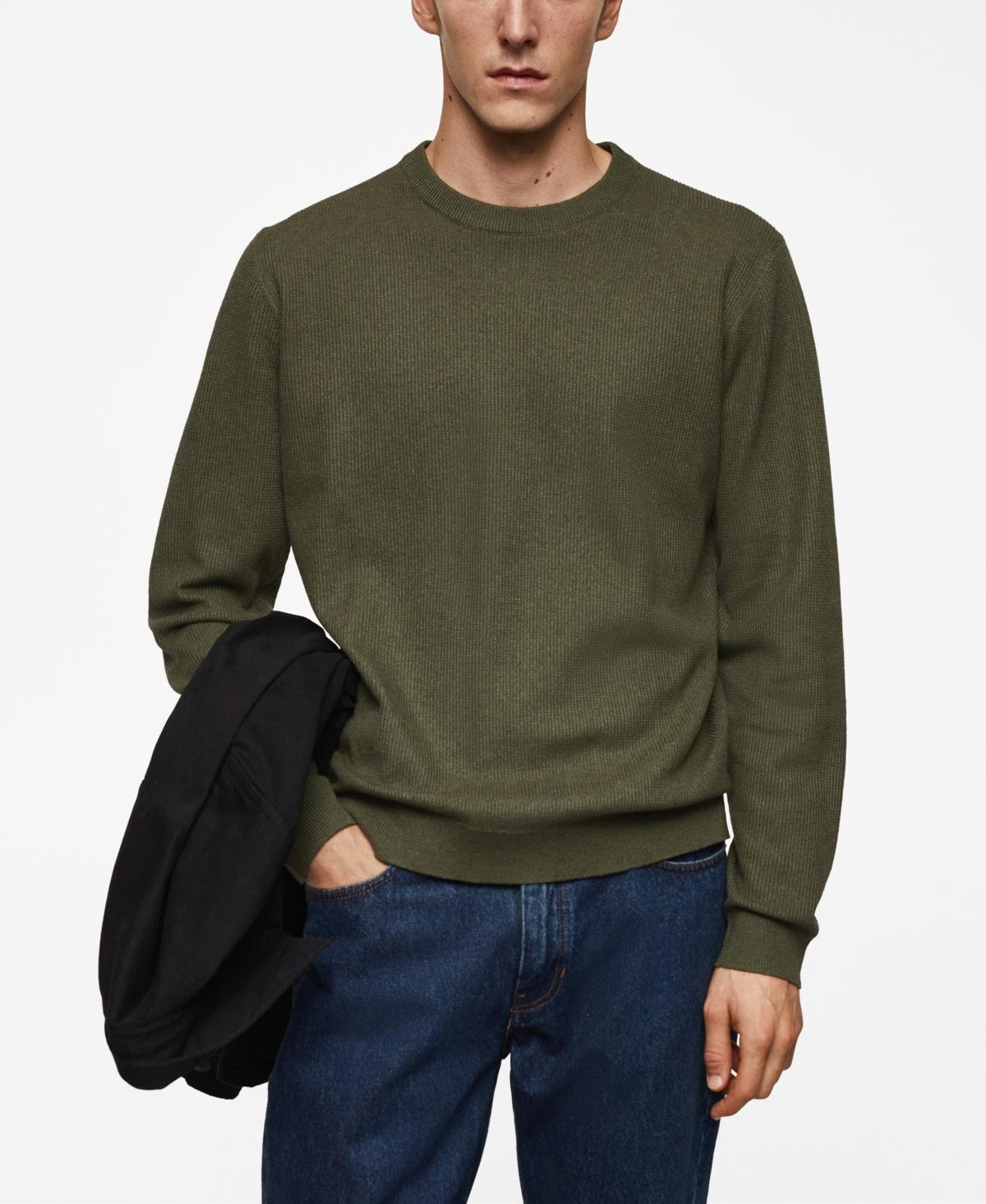 MANGO MAN - Structured cotton sweater khakiMen Product Image